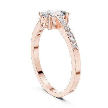 Oval Accented Lab Grown Diamond Engagement Ring