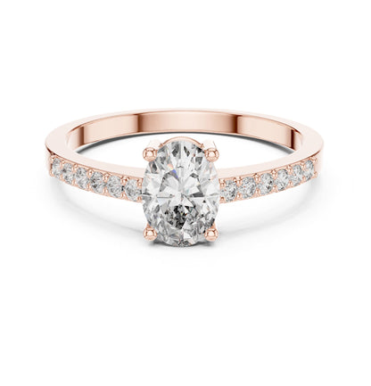 Oval Accented Lab Grown Diamond Engagement Ring