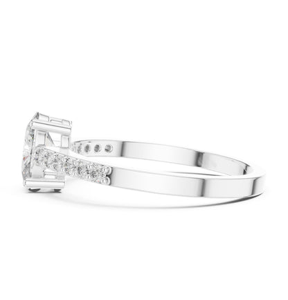 Oval Accented Lab Grown Diamond Engagement Ring