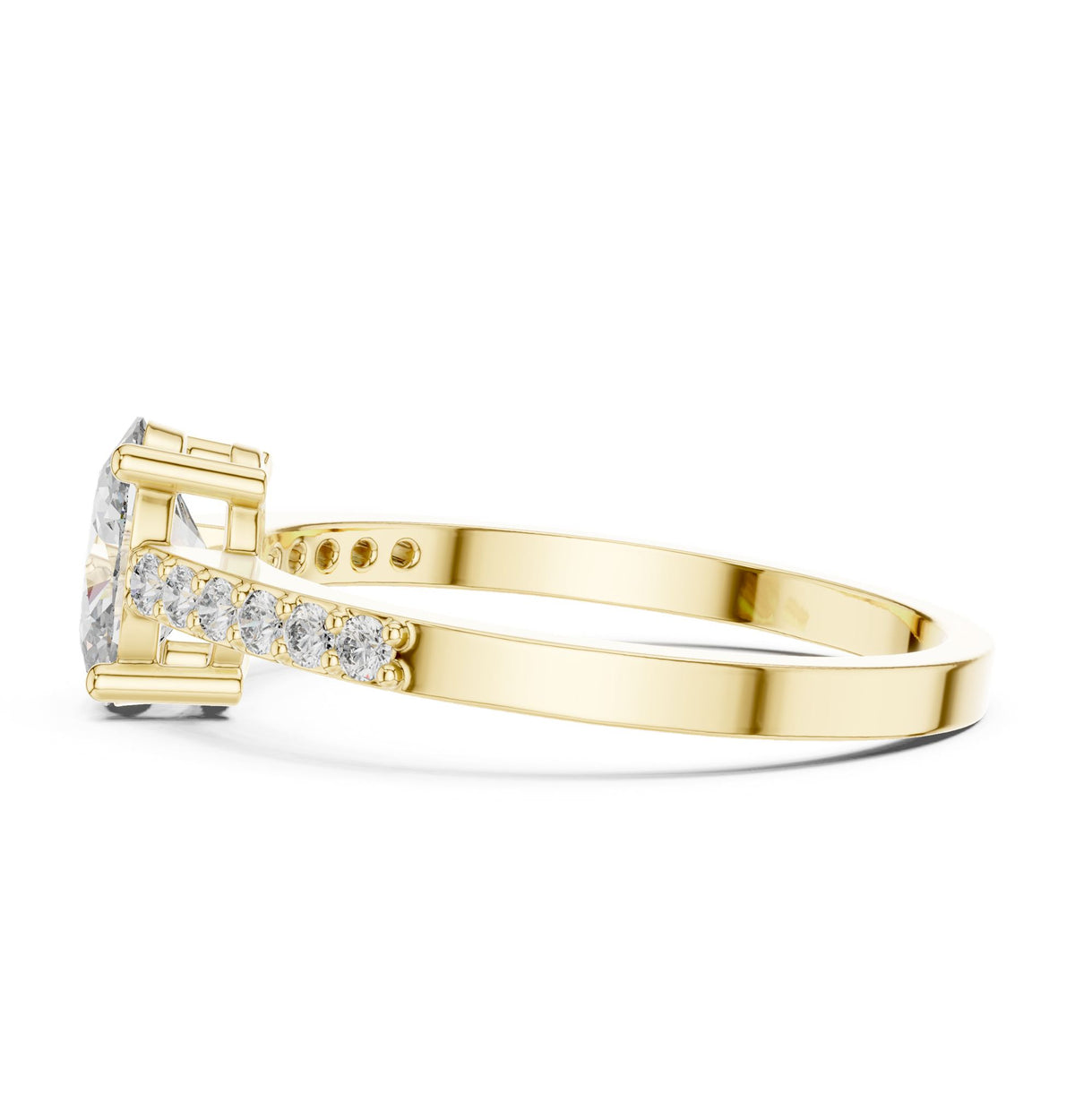 Oval Accented Lab Grown Diamond Engagement Ring