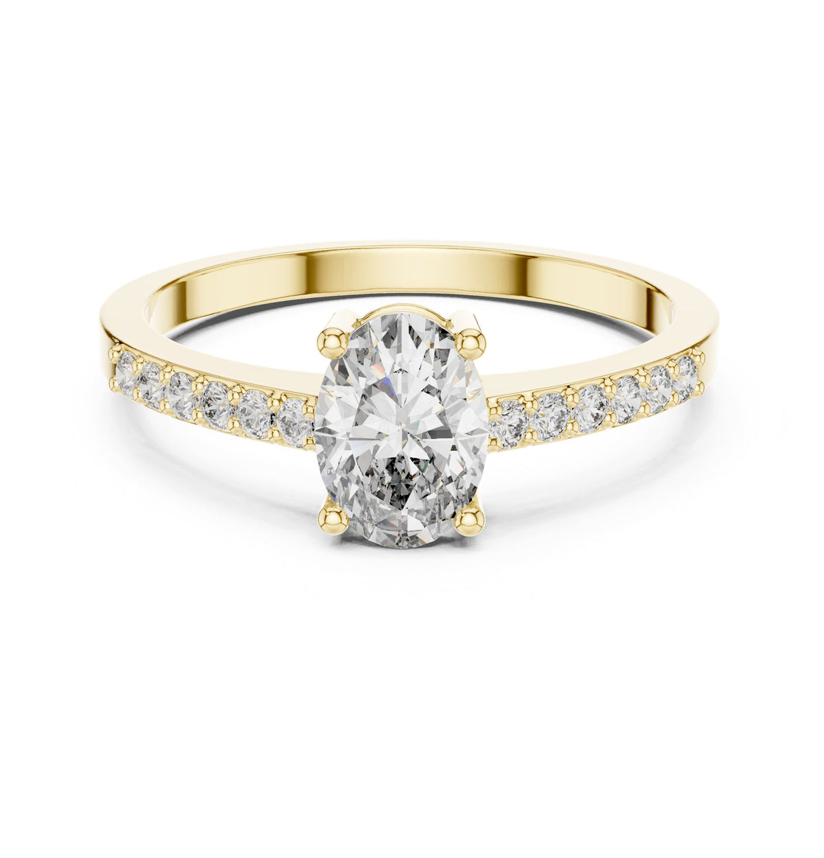 Oval Accented Lab Grown Diamond Engagement Ring