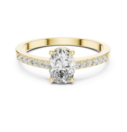 Oval Accented Lab Grown Diamond Engagement Ring