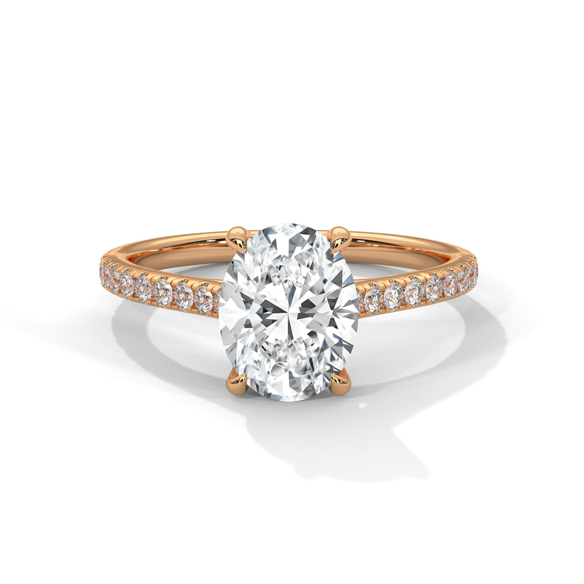 Oval Accented Lab Grown Diamond Engagement Ring