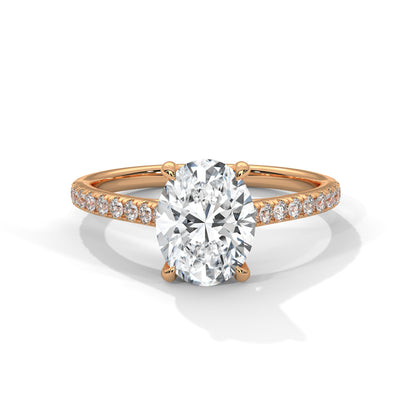 Oval Accented Lab Grown Diamond Engagement Ring