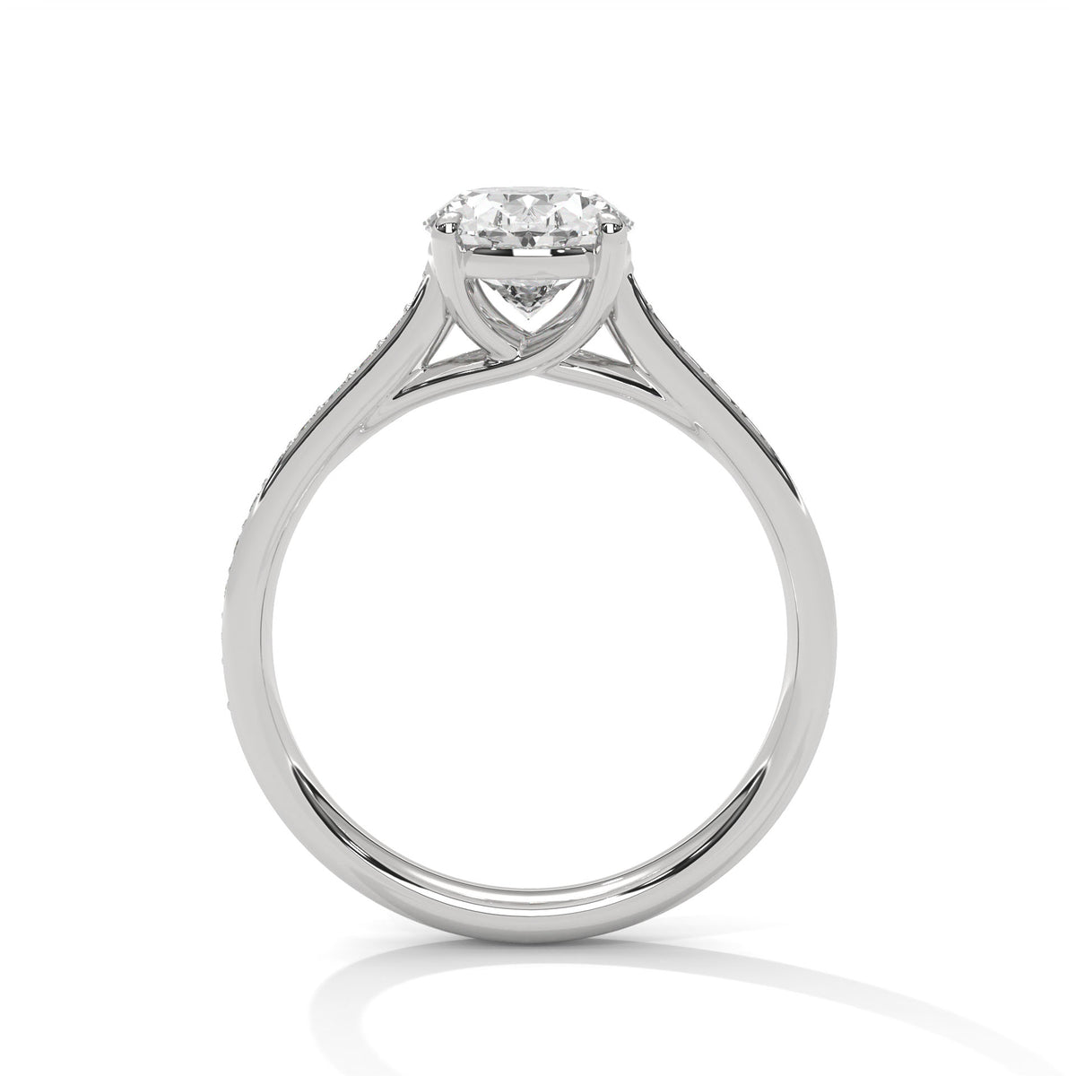 Oval Accented Lab Grown Diamond Engagement Ring