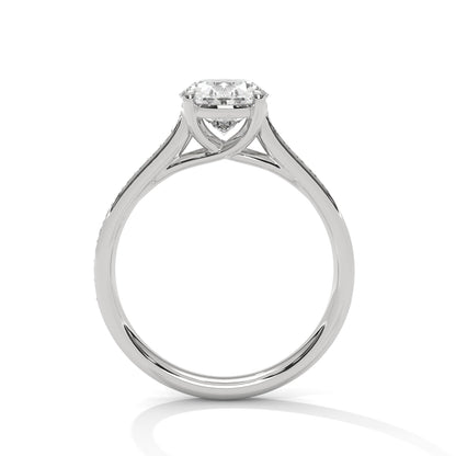 Oval Accented Lab Grown Diamond Engagement Ring
