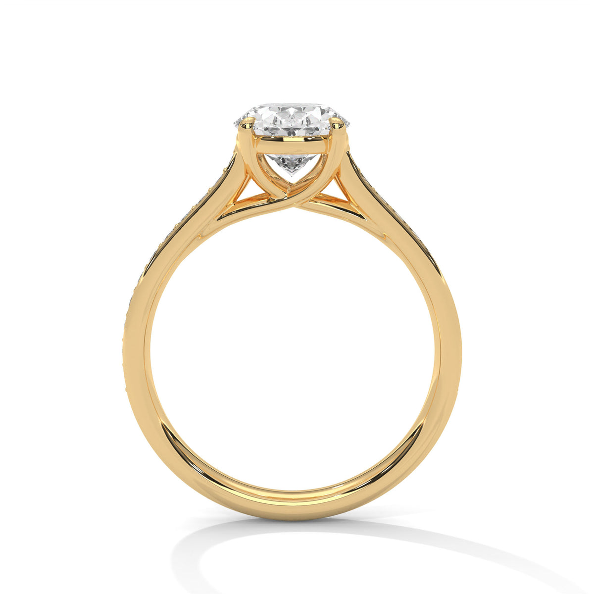 Oval Accented Lab Grown Diamond Engagement Ring