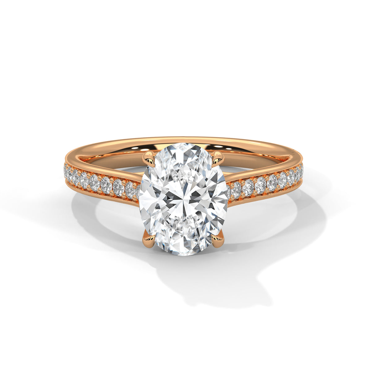 Oval Accented Lab Grown Diamond Engagement Ring