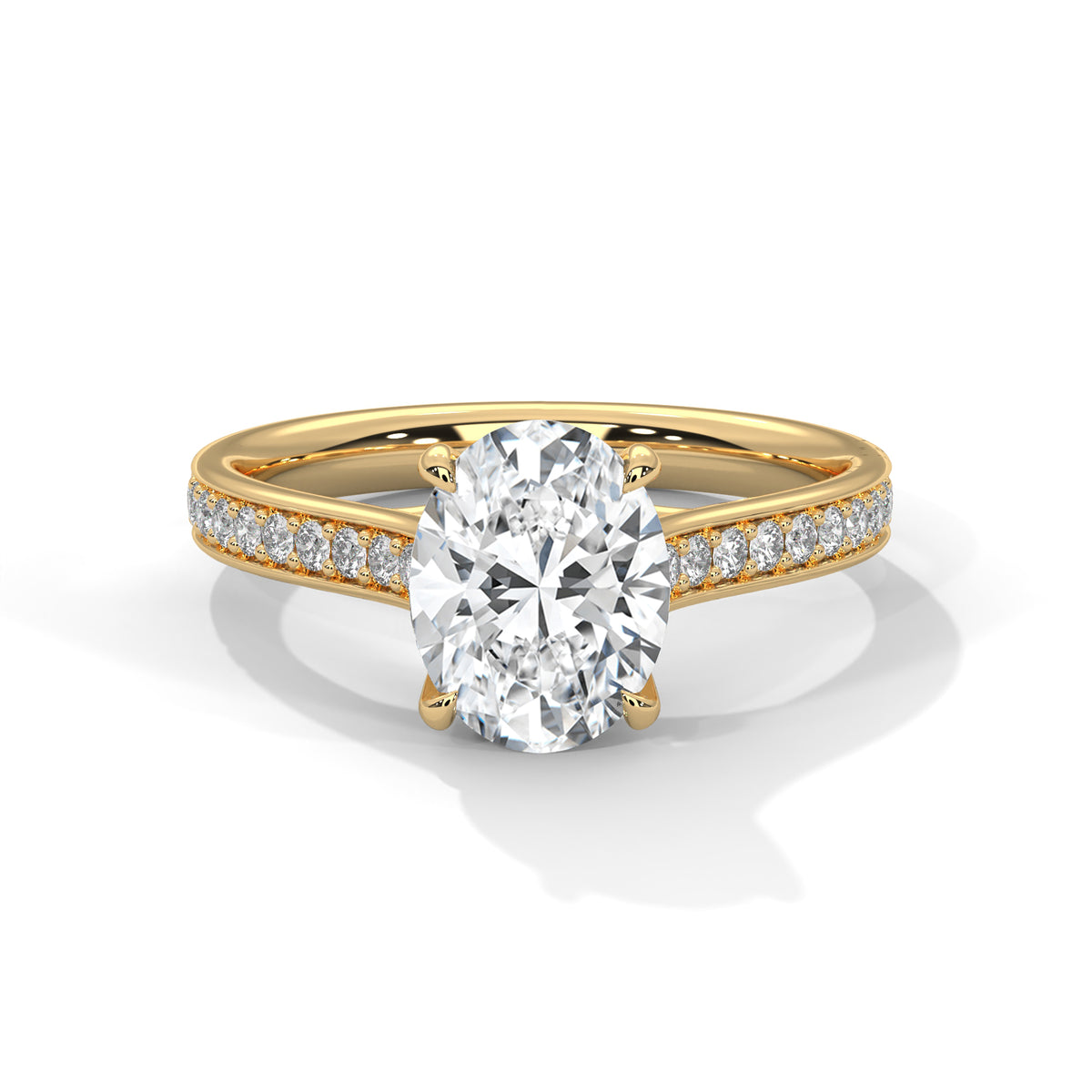 Oval Accented Lab Grown Diamond Engagement Ring