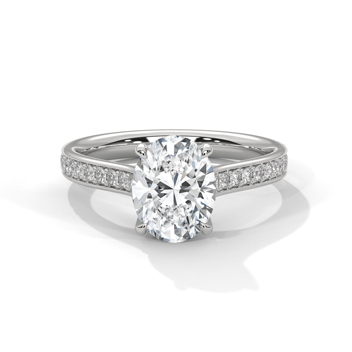 Oval Accented Lab Grown Diamond Engagement Ring