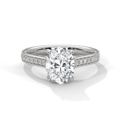 Oval Accented Lab Grown Diamond Engagement Ring