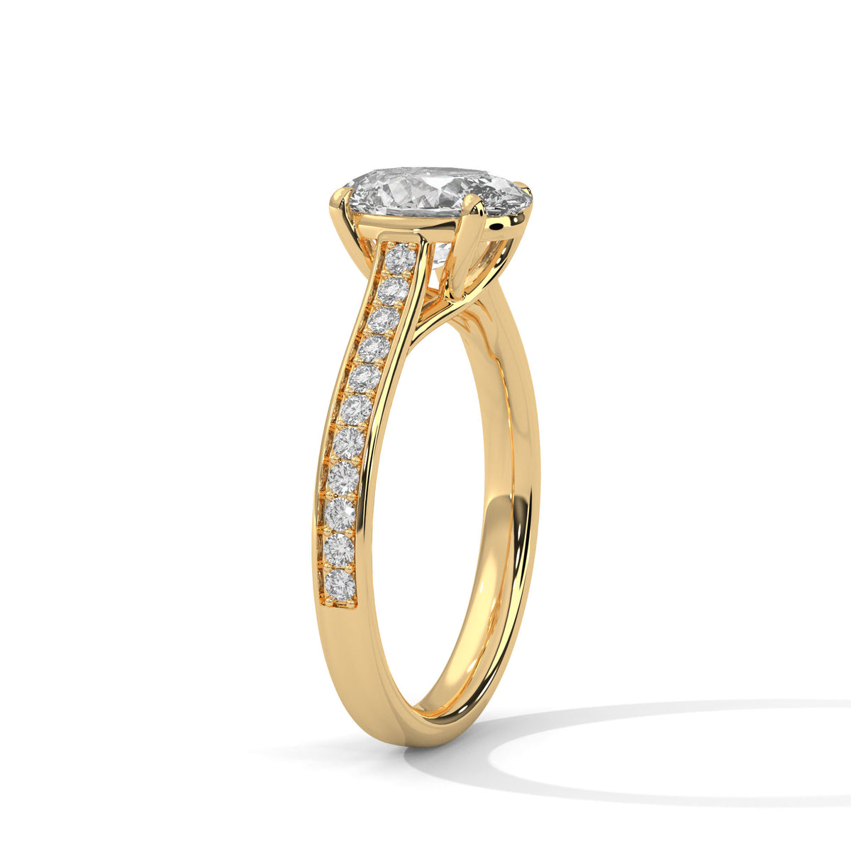 Oval Accented Lab Grown Diamond Engagement Ring
