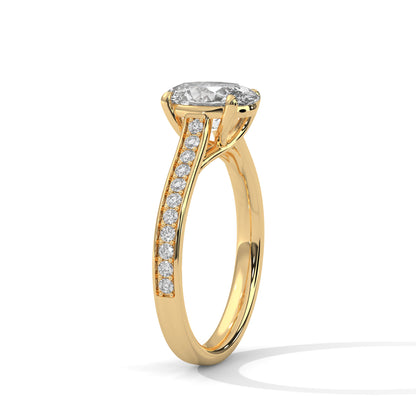 Oval Accented Lab Grown Diamond Engagement Ring
