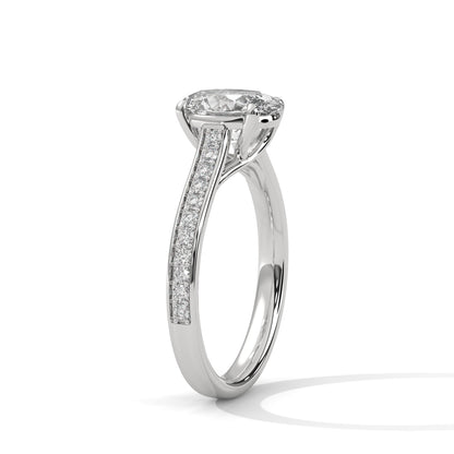 Oval Accented Lab Grown Diamond Engagement Ring