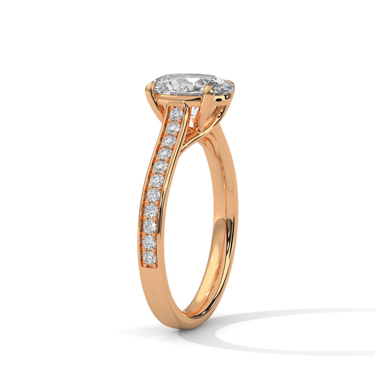 Oval Accented Lab Grown Diamond Engagement Ring