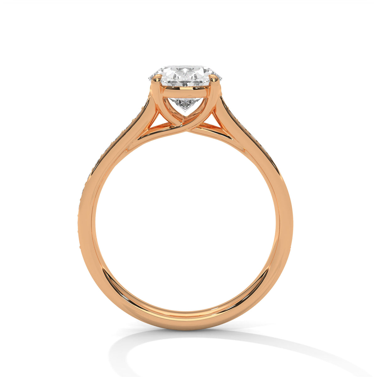 Oval Accented Lab Grown Diamond Engagement Ring