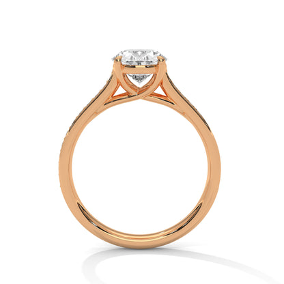 Oval Accented Lab Grown Diamond Engagement Ring
