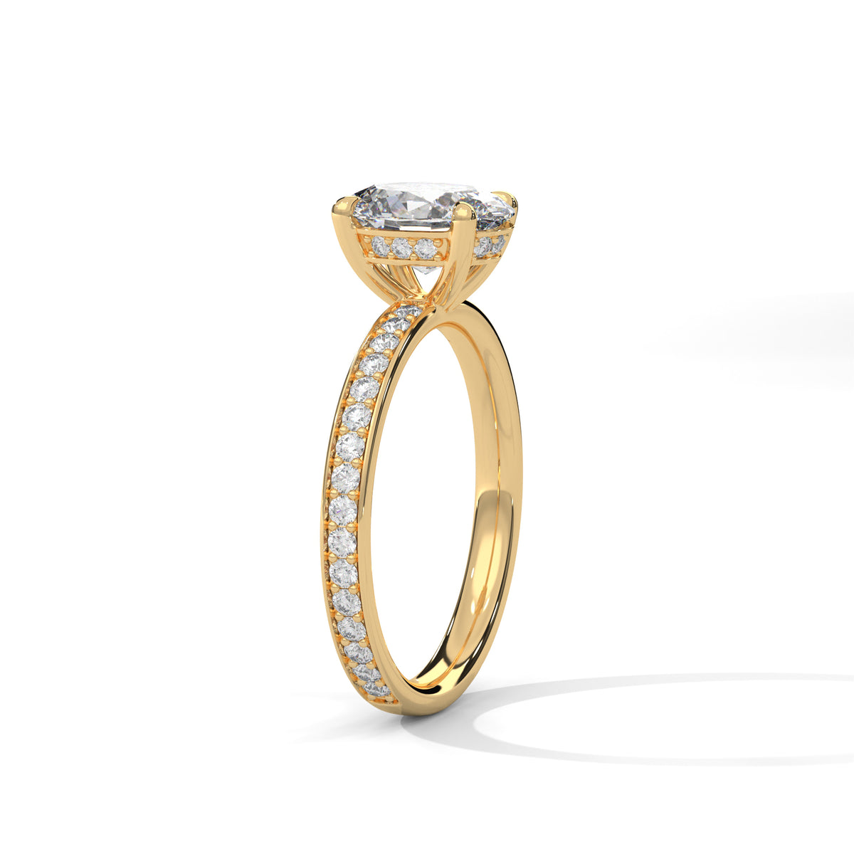 Oval Accented Lab Grown Diamond Engagement Ring