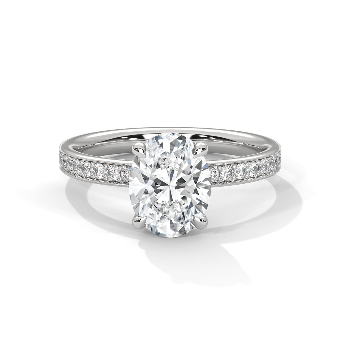 Oval Accented Lab Grown Diamond Engagement Ring