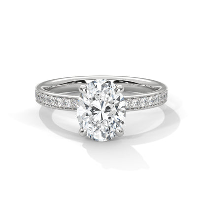 Oval Accented Lab Grown Diamond Engagement Ring