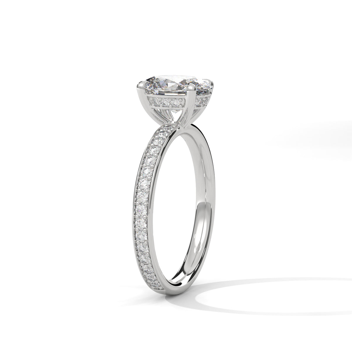 Oval Accented Lab Grown Diamond Engagement Ring
