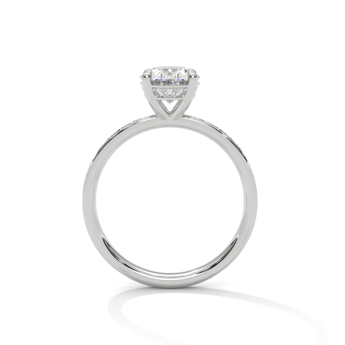 Oval Accented Lab Grown Diamond Engagement Ring