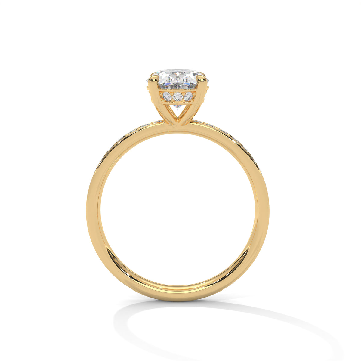 Oval Accented Lab Grown Diamond Engagement Ring