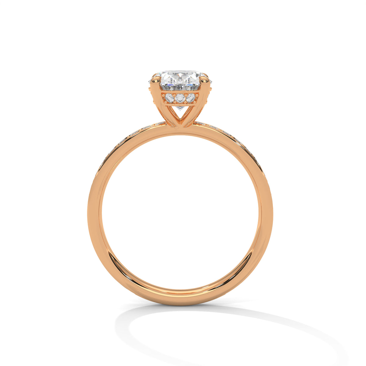 Oval Accented Lab Grown Diamond Engagement Ring