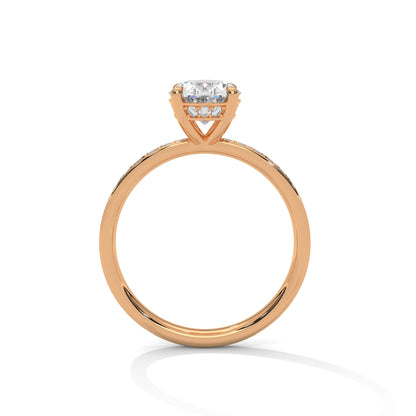 Oval Accented Lab Grown Diamond Engagement Ring