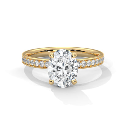 Oval Accented Lab Grown Diamond Engagement Ring