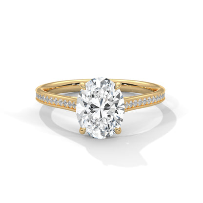 Oval Accented Lab Grown Diamond Engagement Ring