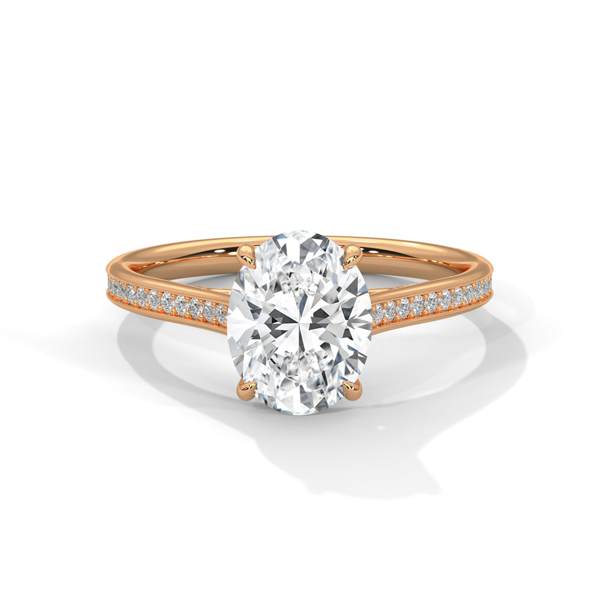 Oval Accented Lab Grown Diamond Engagement Ring