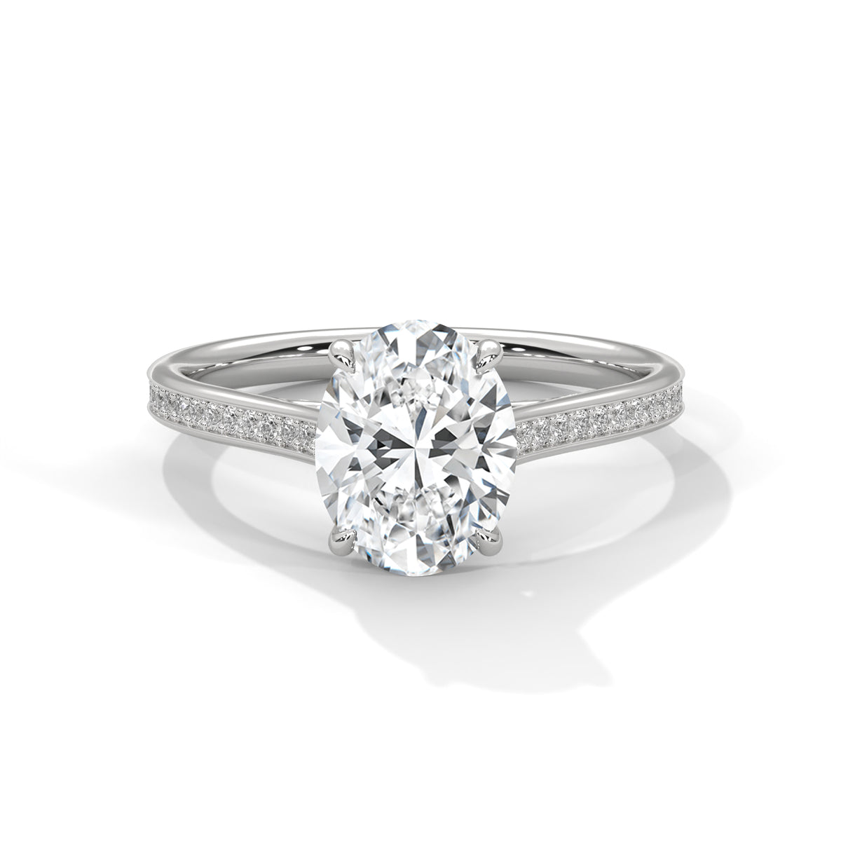 Oval Accented Lab Grown Diamond Engagement Ring