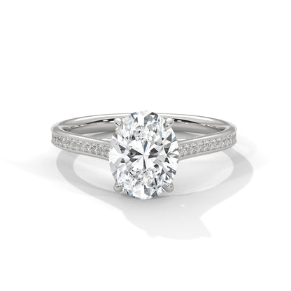 Oval Accented Lab Grown Diamond Engagement Ring