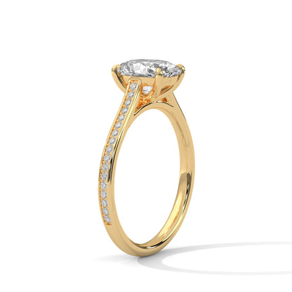 Oval Accented Lab Grown Diamond Engagement Ring