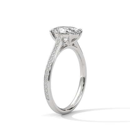 Oval Accented Lab Grown Diamond Engagement Ring