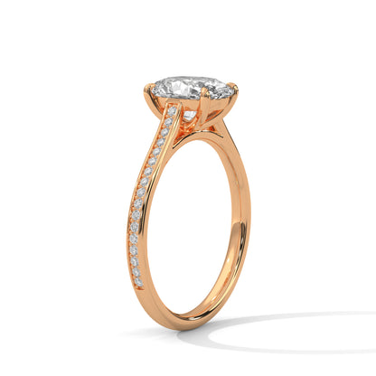Oval Accented Lab Grown Diamond Engagement Ring