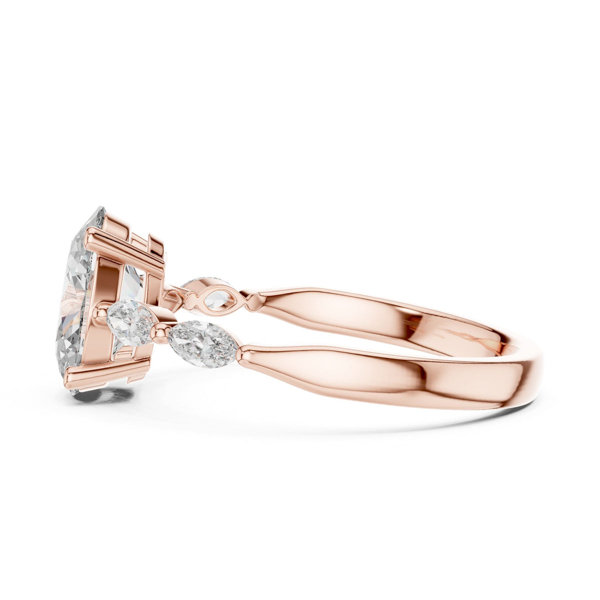 Oval Accented Lab Grown Diamond Engagement Ring