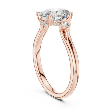 Oval Accented Lab Grown Diamond Engagement Ring