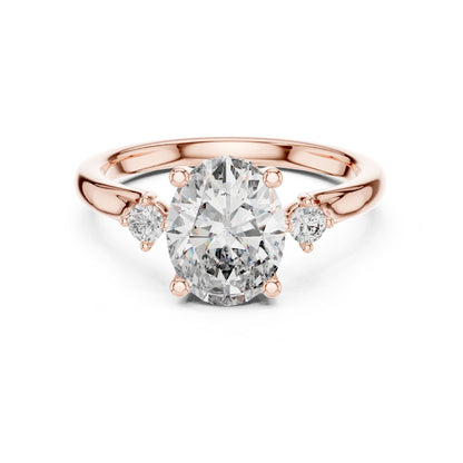 Oval Accented Lab Grown Diamond Engagement Ring