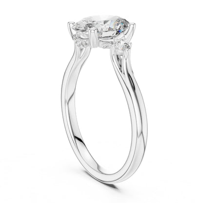 Oval Accented Lab Grown Diamond Engagement Ring