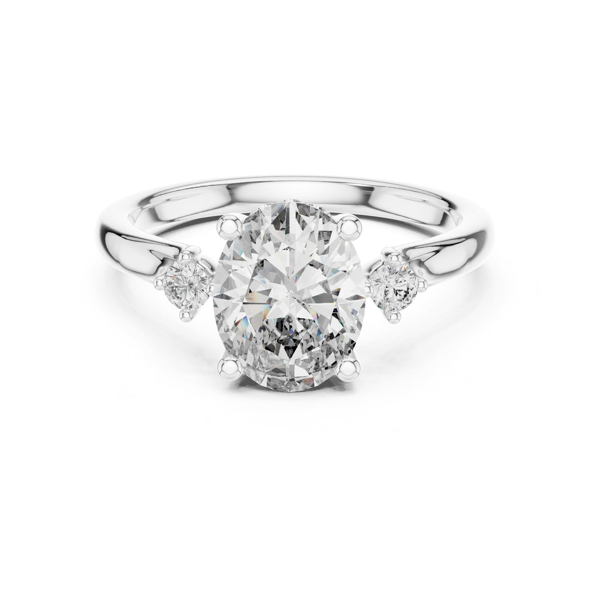 Oval Accented Lab Grown Diamond Engagement Ring