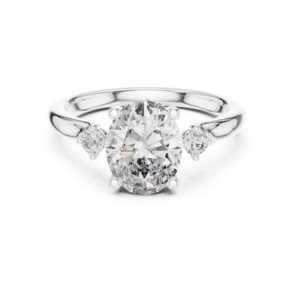 Oval Accented Lab Grown Diamond Engagement Ring