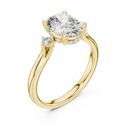 Oval Accented Lab Grown Diamond Engagement Ring