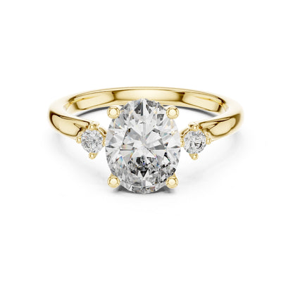 Oval Accented Lab Grown Diamond Engagement Ring