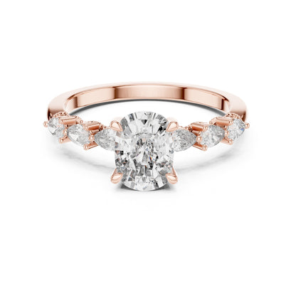 Oval Accented Lab Grown Diamond Engagement Ring