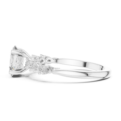 Oval Accented Lab Grown Diamond Engagement Ring