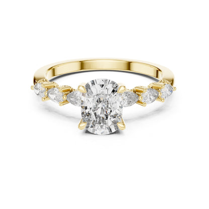 Oval Accented Lab Grown Diamond Engagement Ring