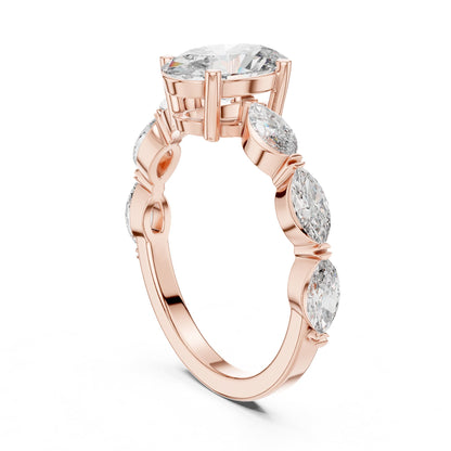 Oval Accented Lab Grown Diamond Engagement Ring