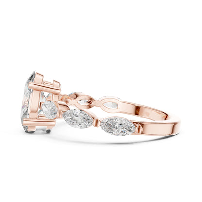 Oval Accented Lab Grown Diamond Engagement Ring